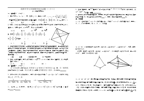 2014黄冈市武穴市花桥中学九年级数学综合试题(23)