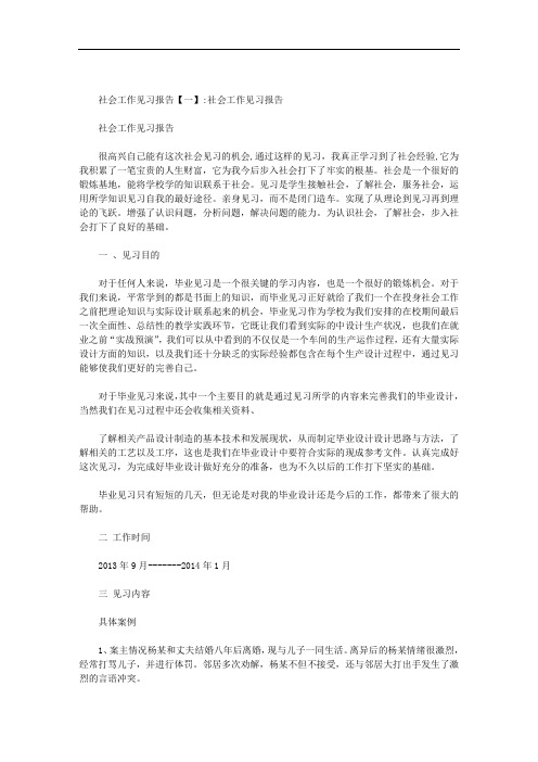 社会工作见习报告