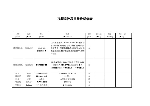 学校弱电项目报价单