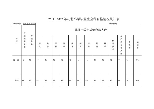 小学毕业生全科合格情况统计表-副本