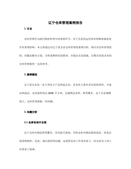 辽宁仓库管理案例报告