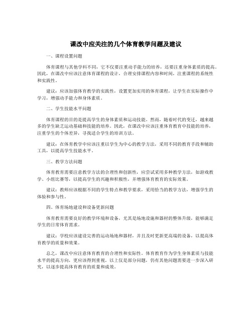 课改中应关注的几个体育教学问题及建议