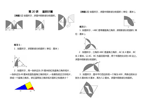 举一反三  第20讲   面积计算(答案版)