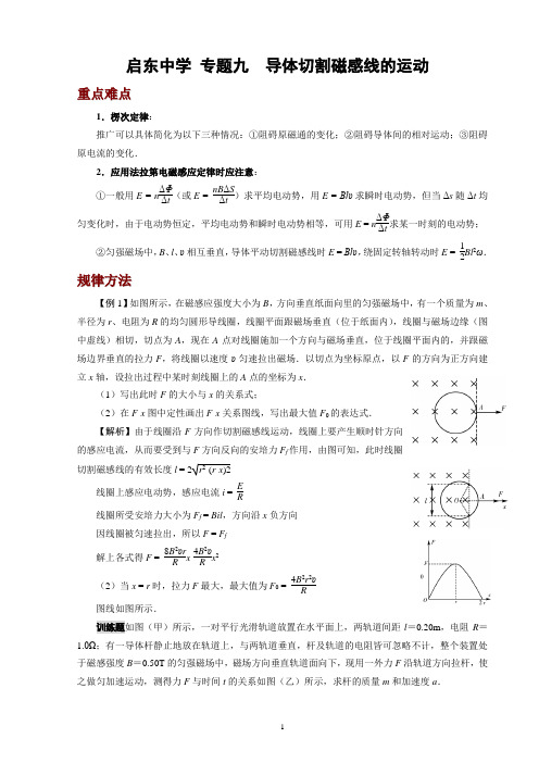 专题九  导体切割磁感线的运动