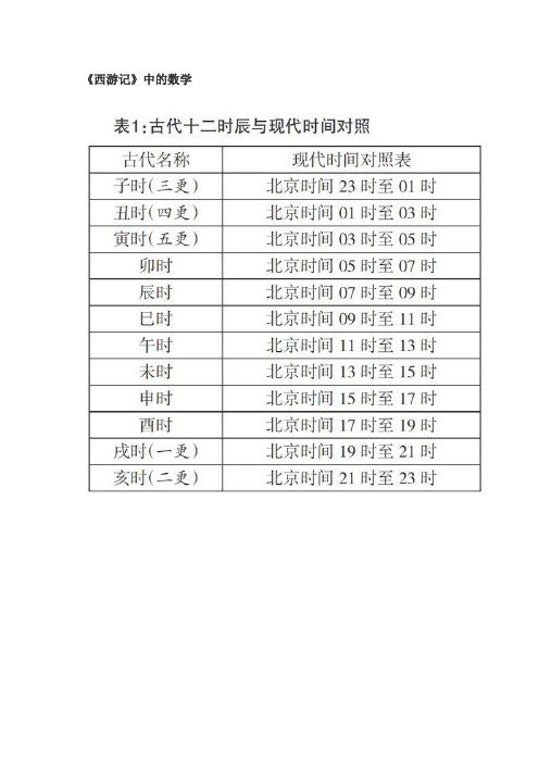 《西游记》中的数学