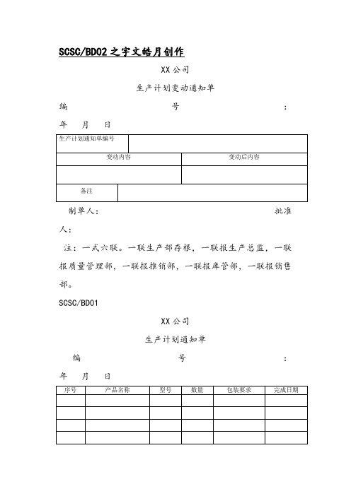 PMC常用表格