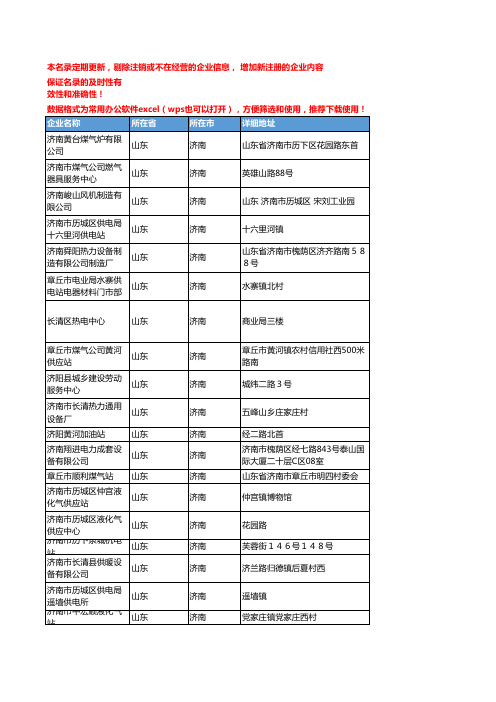 2020新版山东济南煤气企业公司名录名单黄页联系方式大全237家