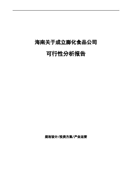 海南关于成立膨化食品公司可行性分析报告