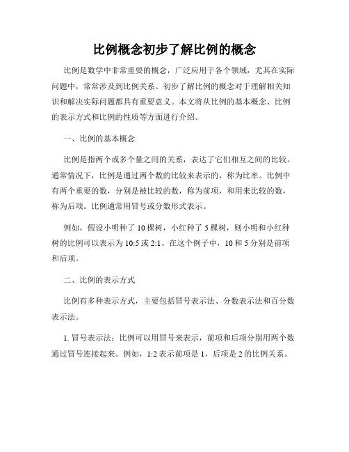 比例概念初步了解比例的概念