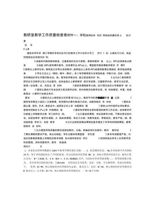 教研室教学工作质量检查表-图文精