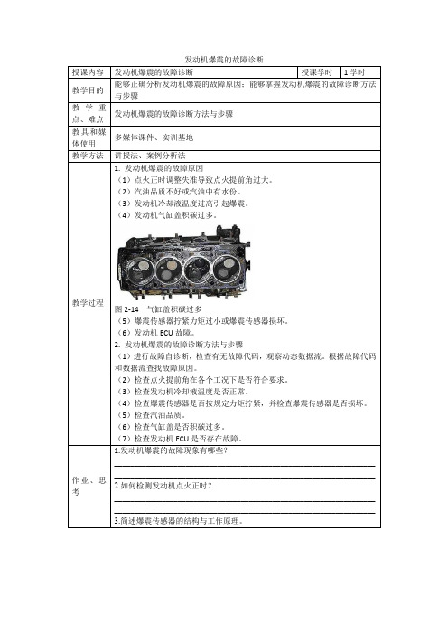 发动机爆震的故障诊断