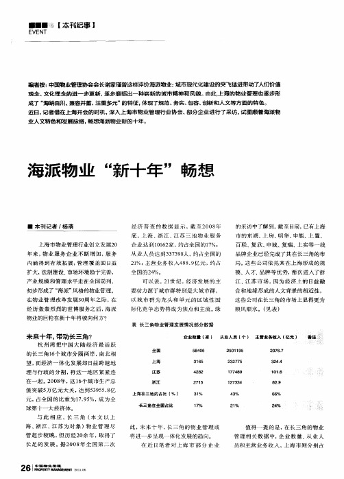 海派物业“新十年”畅想