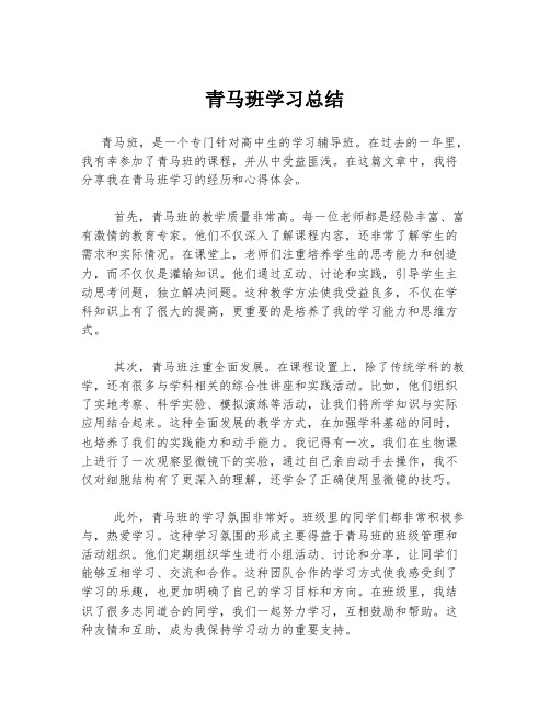 青马班学习总结