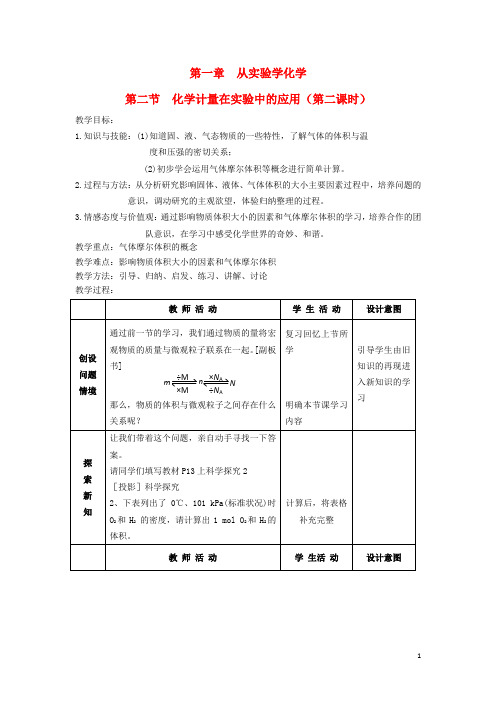 天津市静海县唐官屯中学高中化学1.2化学计量在实验中