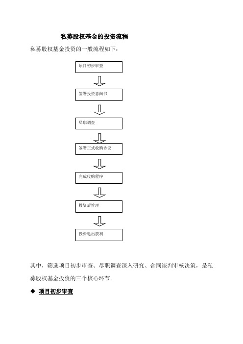 私募股权基金的投资流程