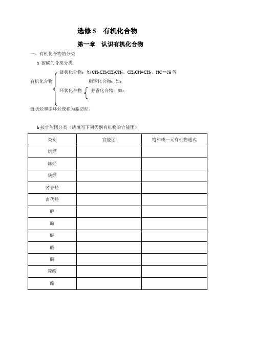 选修5_第一章知识点