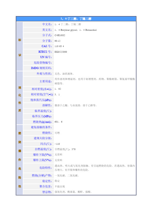 1,4-丁二醇;丁隔二醇