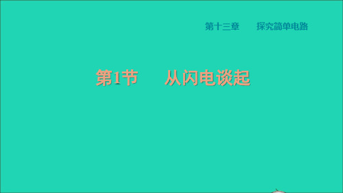 秋九年级物理上册第十三章探究简单电路13、1从闪电谈起习题新版粤教沪版