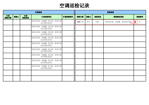 附表四：精密空调巡检记录