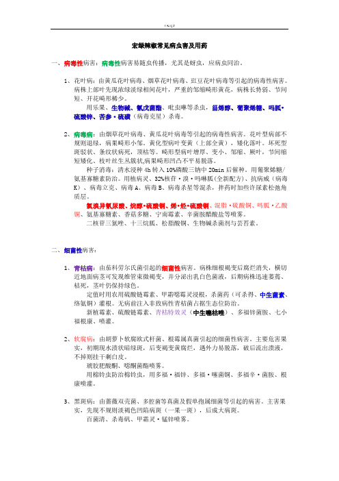 辣椒常见病害及用药