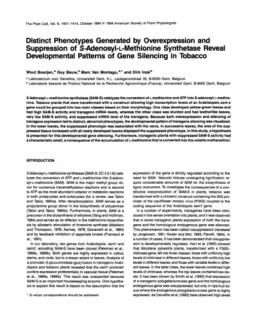 Distinct Phenotypes Generated by Overexpression and