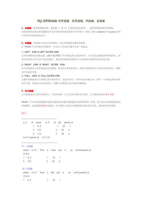 SQL的四种连接