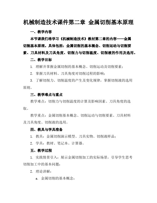 机械制造技术课件第二章金属切削基本原理