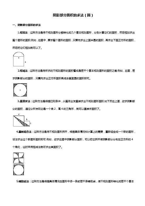 阴影部分面积的求法