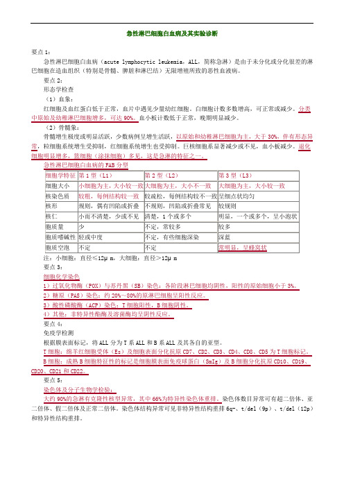 临床医学检验主管技师考试辅导临床血液学检验  急性淋巴细胞白血病及其实验诊断讲义