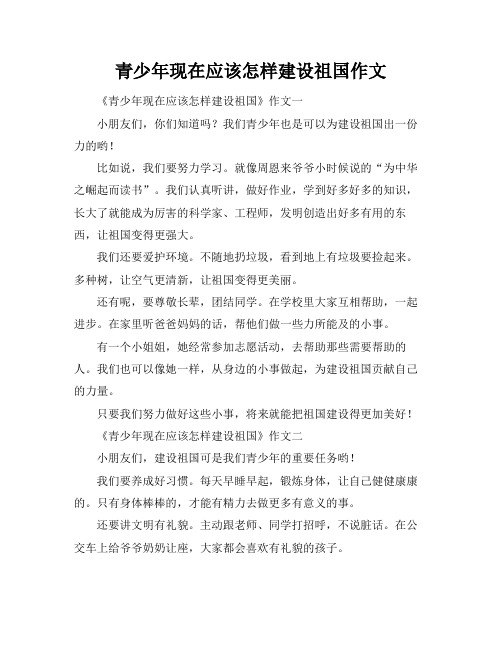 青少年现在应该怎样建设祖国作文