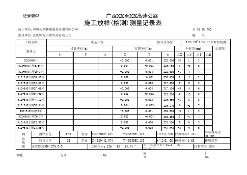 记录表03施工放样测量记录表