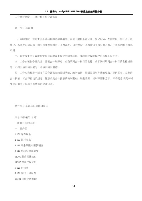 工会会计制度——会计科目和会计报表(全)