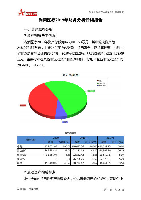 尚荣医疗2019年财务分析详细报告