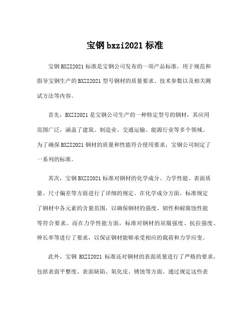 宝钢bxzi2021标准