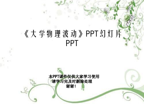 《大学物理波动》PPT幻灯片PPT