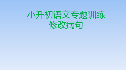 【小升初】语文总复习课件四十九修改病句 全国通用  (2)