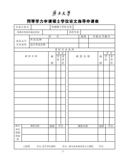 06、同等学力论文指导申请表