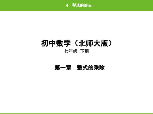 北师大版数学七年级下册第一章4整式的乘法(共40张PPT)