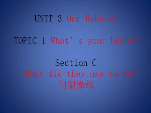 八年级英语上册 Unit 3 Our Hobbies Topic 1 What’s