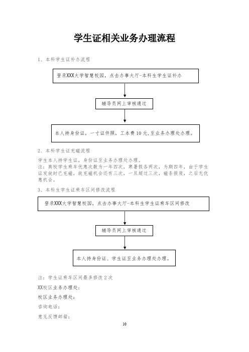 学生证相关业务办理流程图