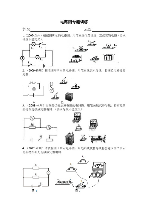 电路图作图专题训练