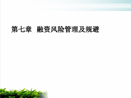 融资的风险管理及规避课件演示(28张)