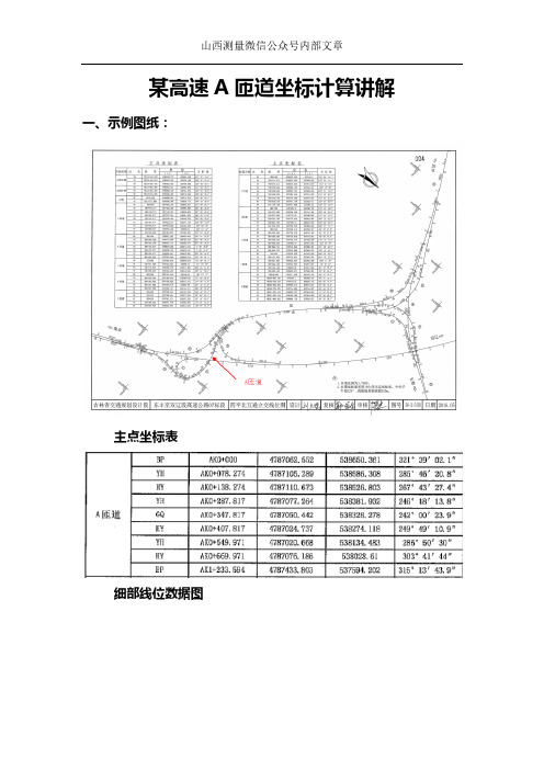 某高速A匝道坐标计算讲解