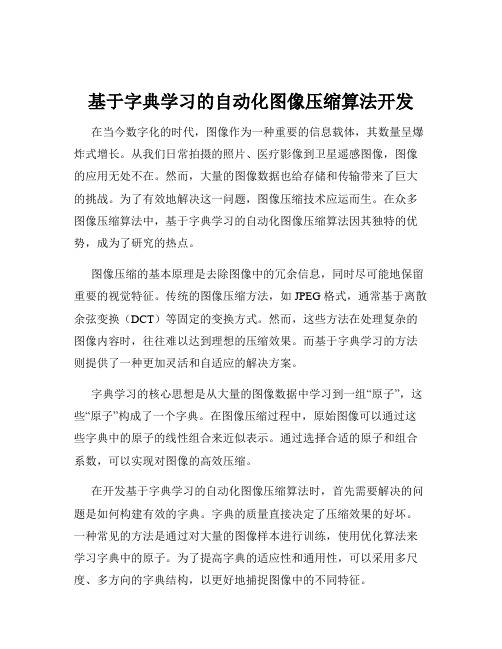 基于字典学习的自动化图像压缩算法开发