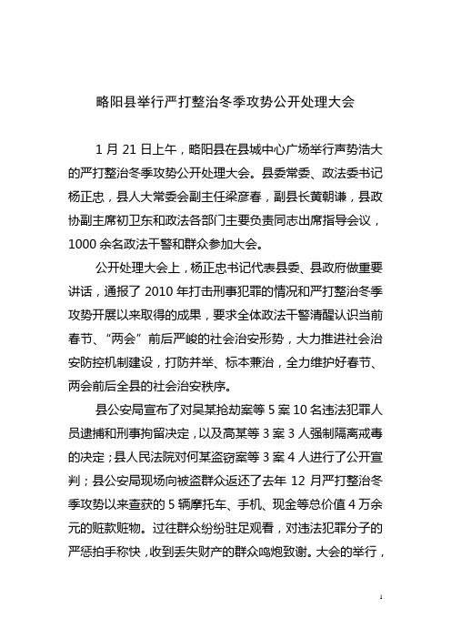 略阳县举行公捕公判大会