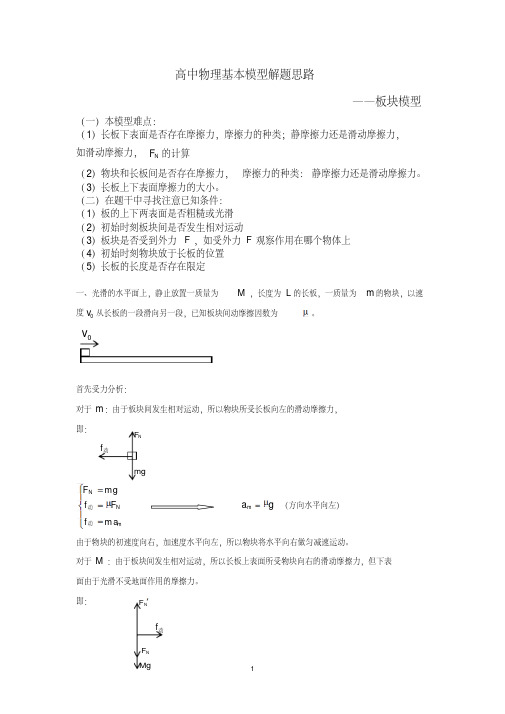 高中物理牛顿第二定律——板块模型解题基本思路.pdf