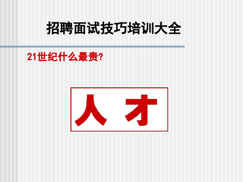 招聘面试技巧培训大全精品PPT课件