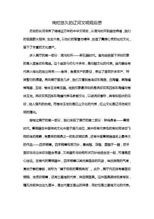 绚烂悠久的辽河文明观后感