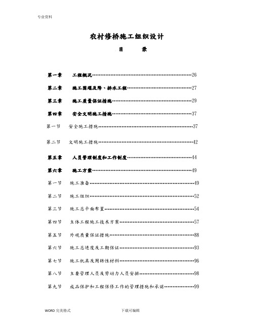 农村修桥施工方案设计