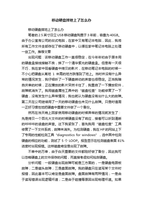 移动硬盘摔地上了怎么办